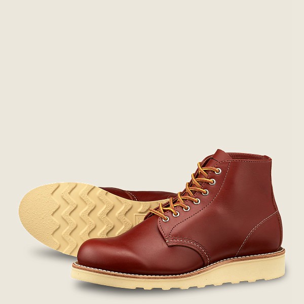 Heritage Støvler Dame - Red Wing 6-Inch Round Toe - Short Atanado Læder - Bordeaux - VNWRDY-546